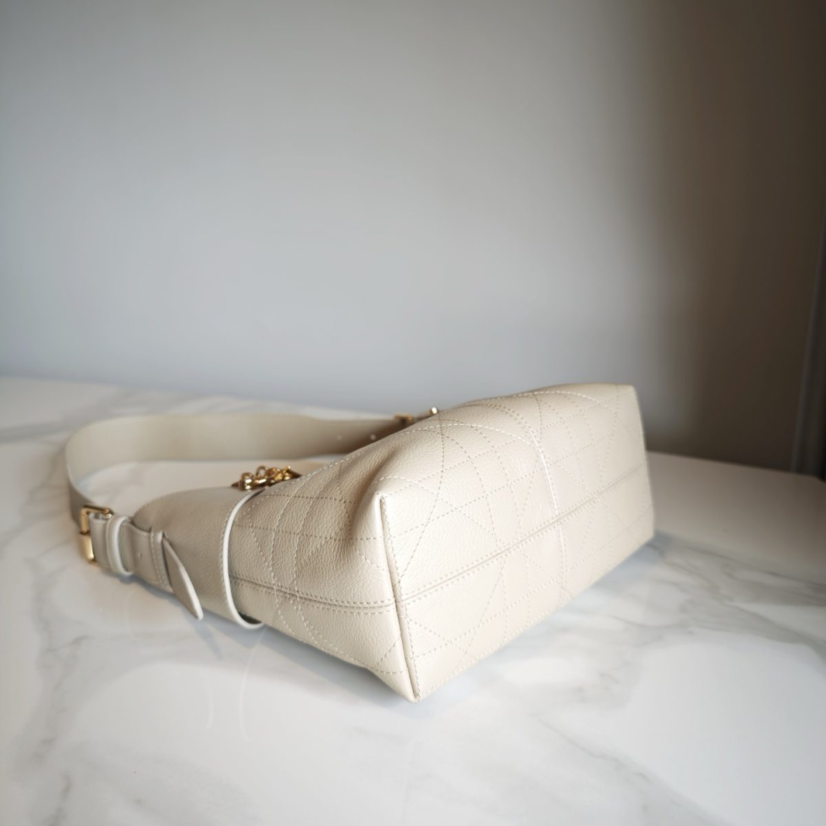 Dior Voyage Bag (Small & Medium / Cream White, Black) - Image 9