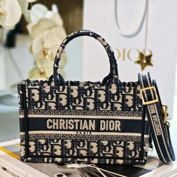 Dior Book Tote Mini Bag (Blue Oblique Jacquard)
