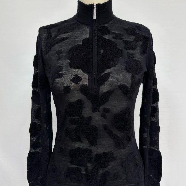 Chanel 2025 Resort “Jacquard Floral High-Neck Knit Top”