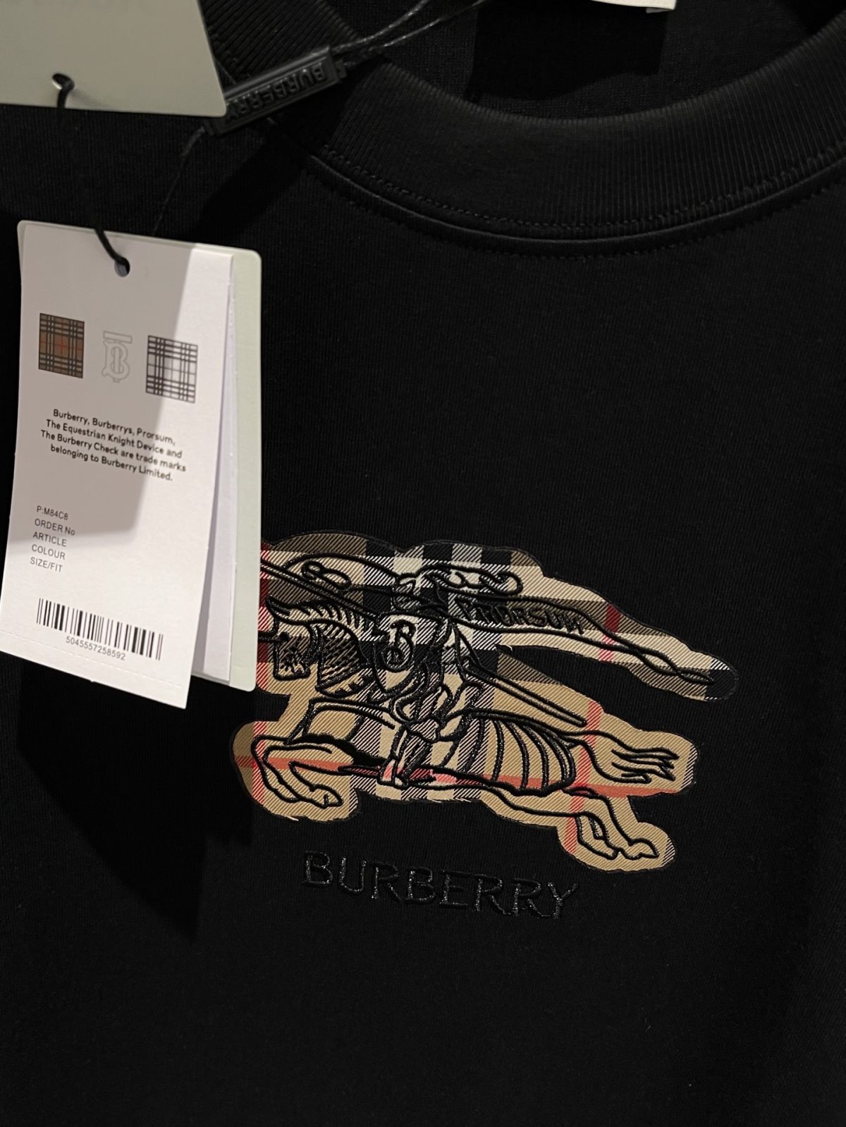 Burberry 2025SS EKD Checked Cotton T-shirt - Image 6