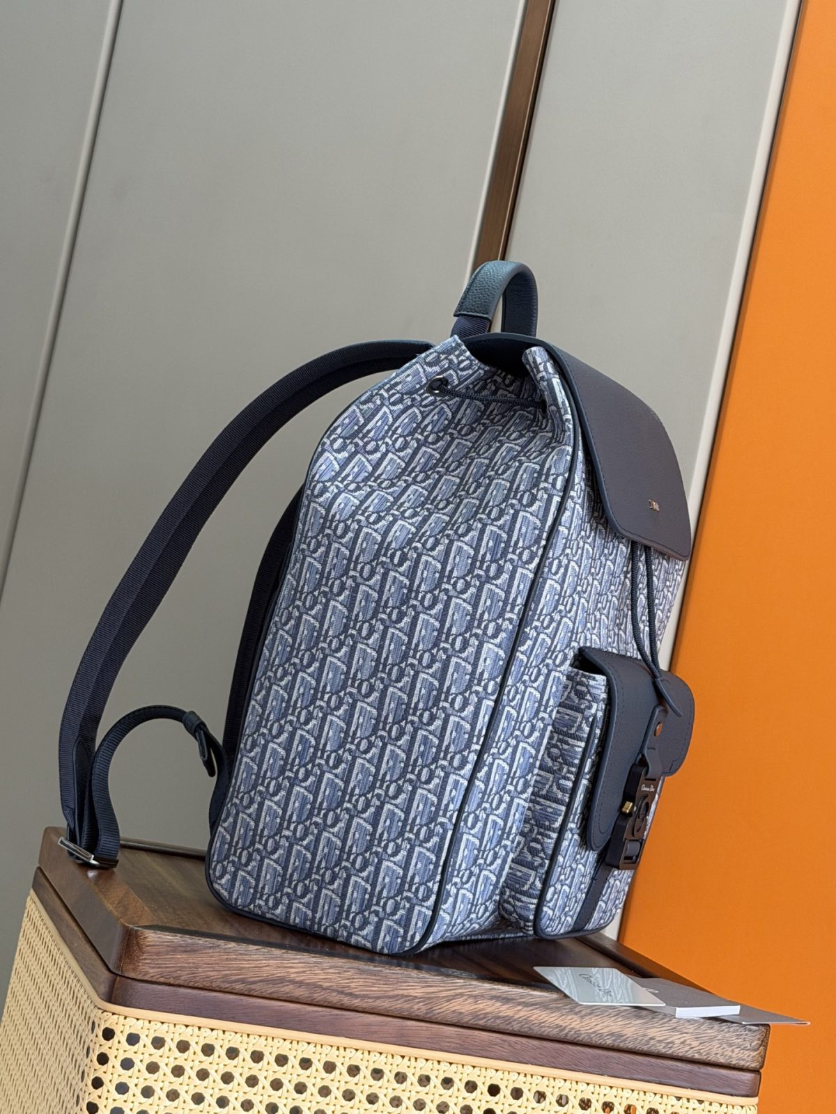 Dior Saddle Backpack (Light Blue Oblique Jacquard) - Image 10