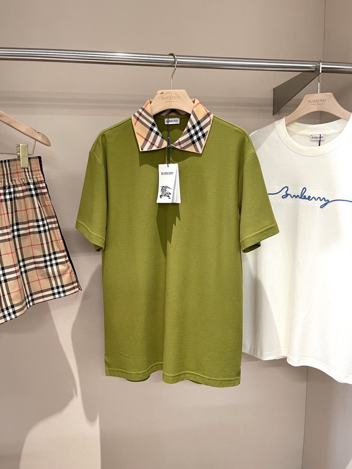Burberry 2025SS Vintage Check Collar Cotton Polo Shirt - Image 11