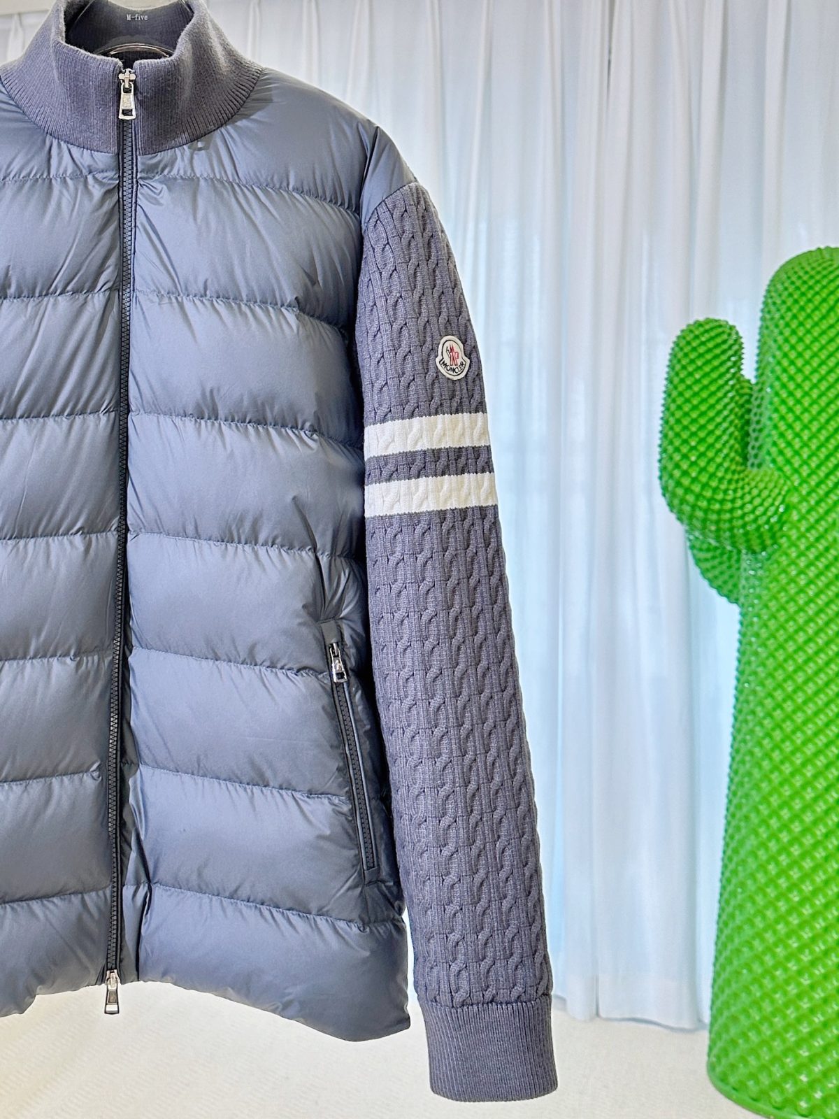 Moncler Down-Front Wool and Cashmere Zip Cardigan - Image 9